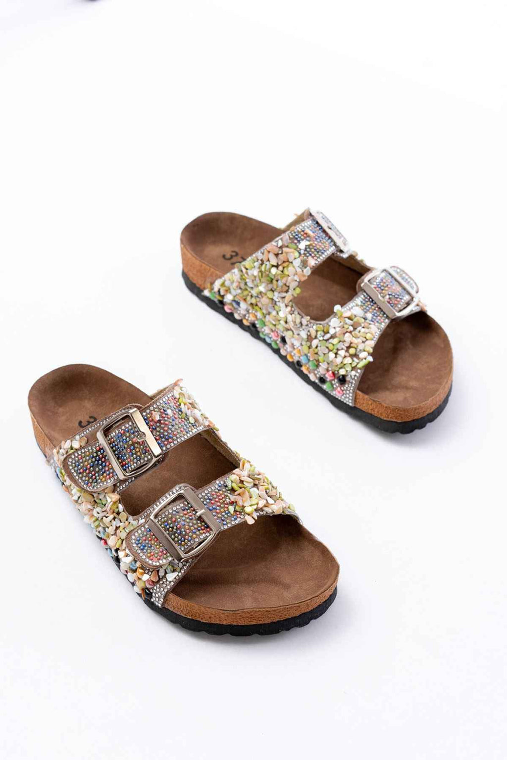 Ayakkabı Aşkı Dn-07 Vizon Günlük  Taş Aksesuarlı Kadın Terlik