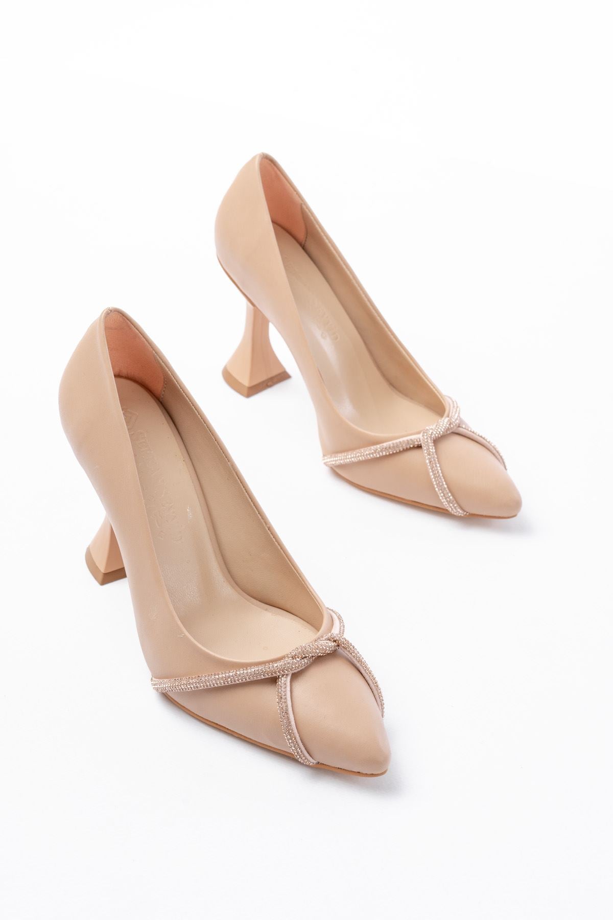Ayakkabı Aşkı Nut Günlük Sarmal Taşlı Topuklu Kadın Ayakkabı - Ayakkabı Aşkı