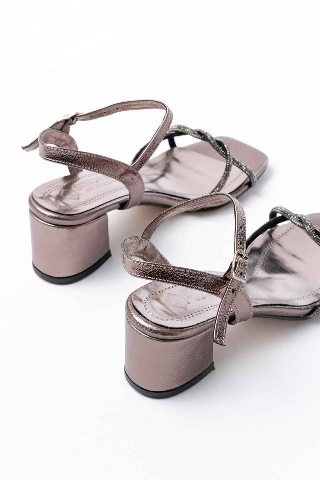 Ayakkabı Aşkı K-888 Kadın Platin Ince Sarmal Bantlı Topuklu Ayakkabı