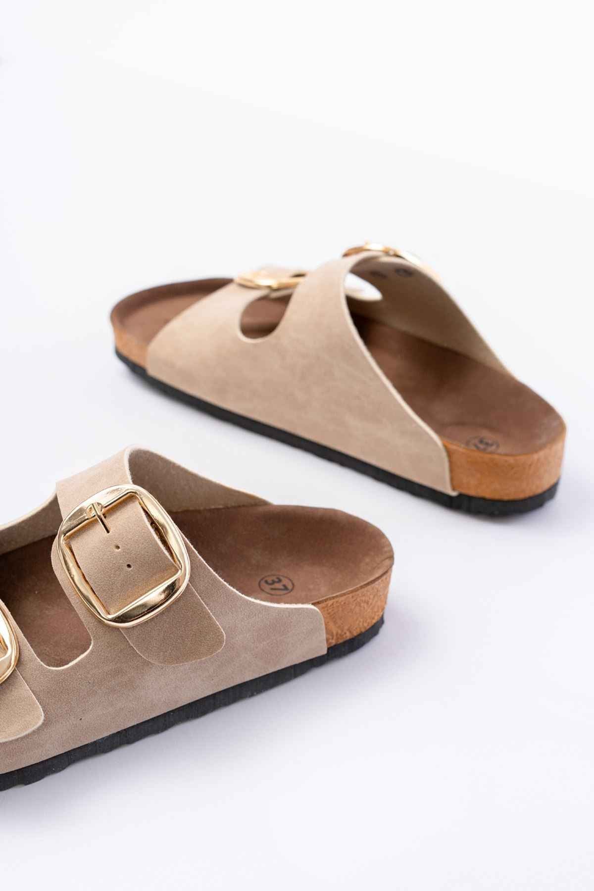 Ayakkabı Aşkı P-101 Bej Günlük  Kadın Terlik