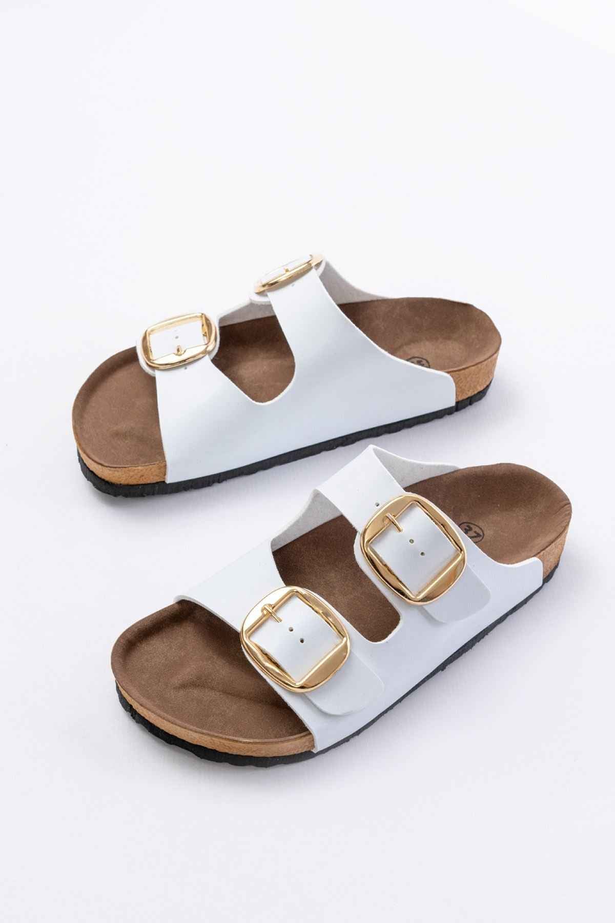 Ayakkabı Aşkı P-101 Beyaz Günlük Kadın Terlik