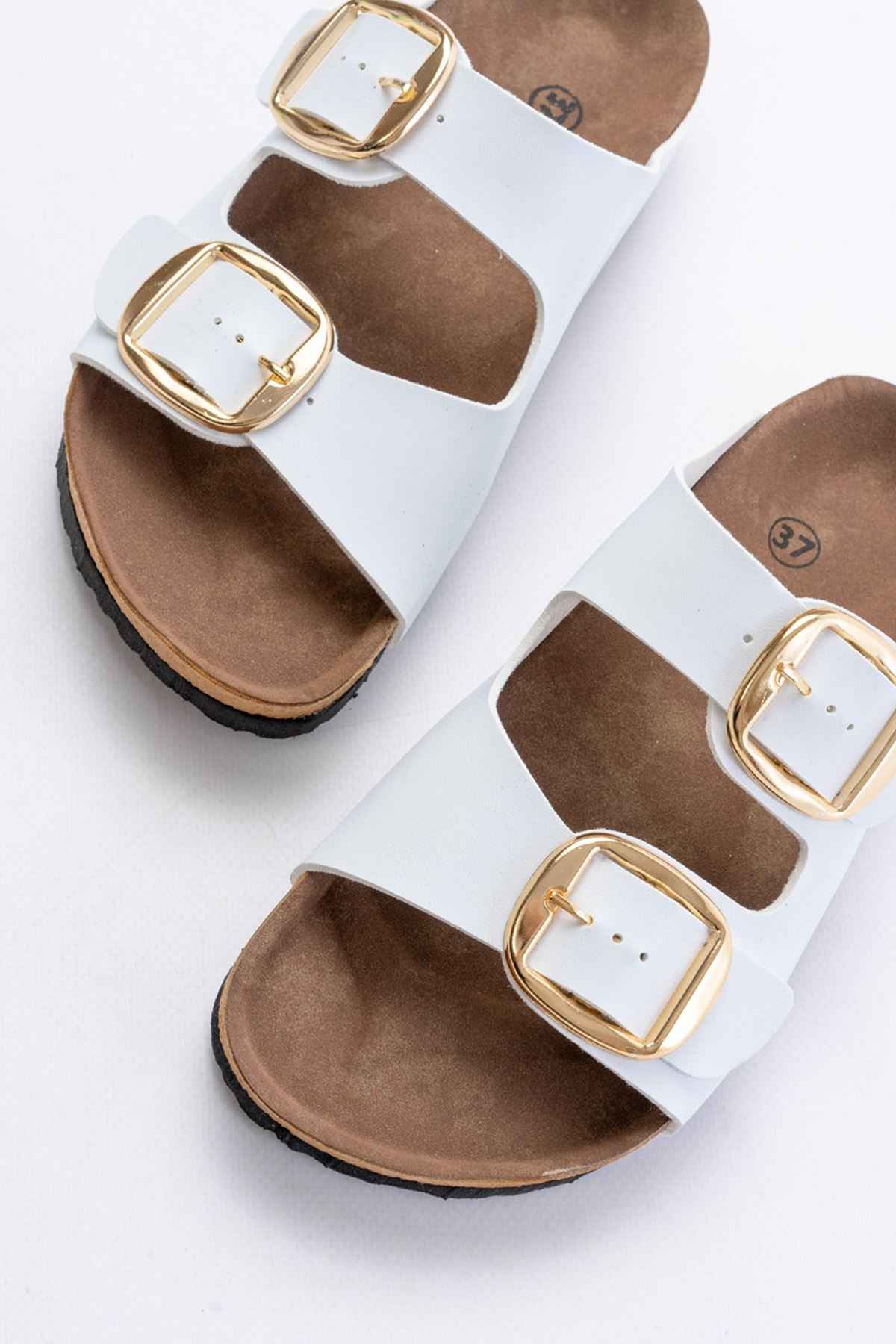 Ayakkabı Aşkı P-101 Beyaz Günlük Kadın Terlik