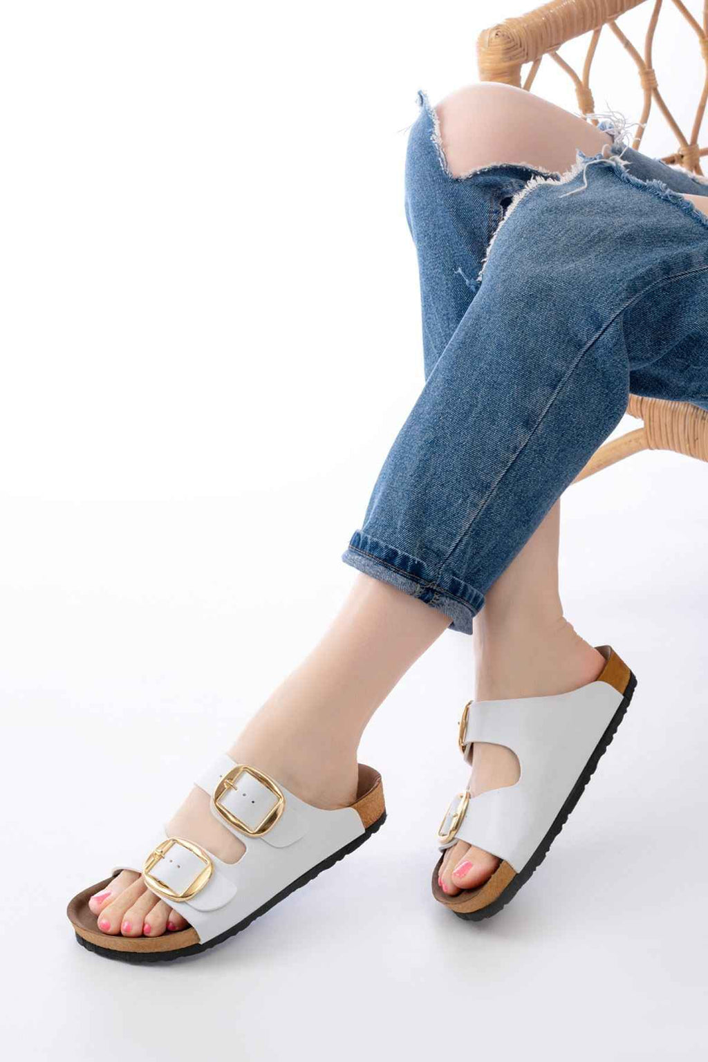 Ayakkabı Aşkı P-101 Beyaz Günlük Kadın Terlik