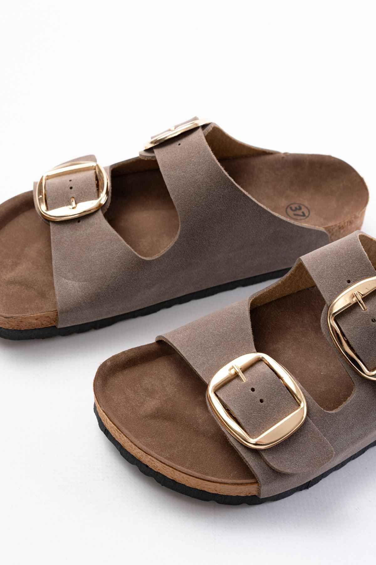 Ayakkabı Aşkı P-101 Vizon Günlük  Kadın Terlik