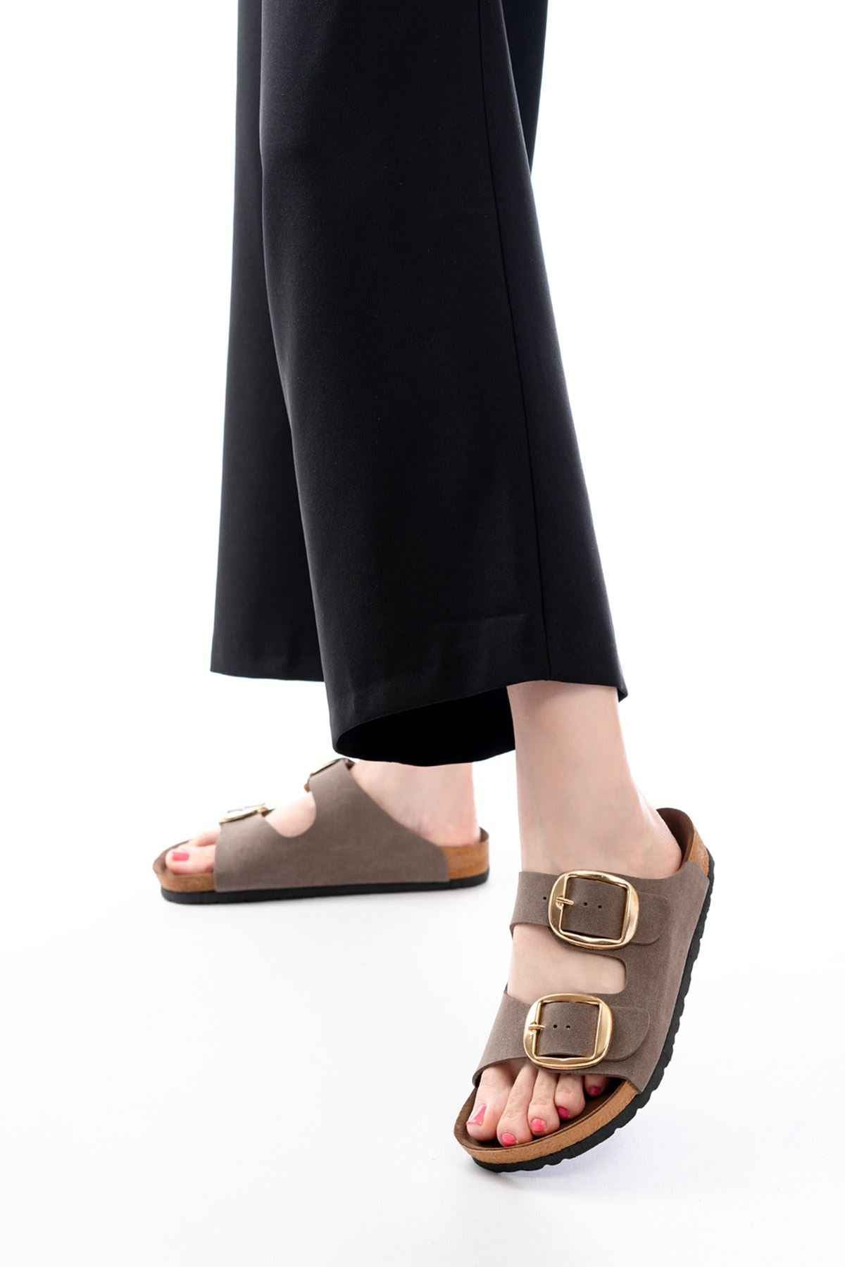 Ayakkabı Aşkı P-101 Vizon Günlük  Kadın Terlik