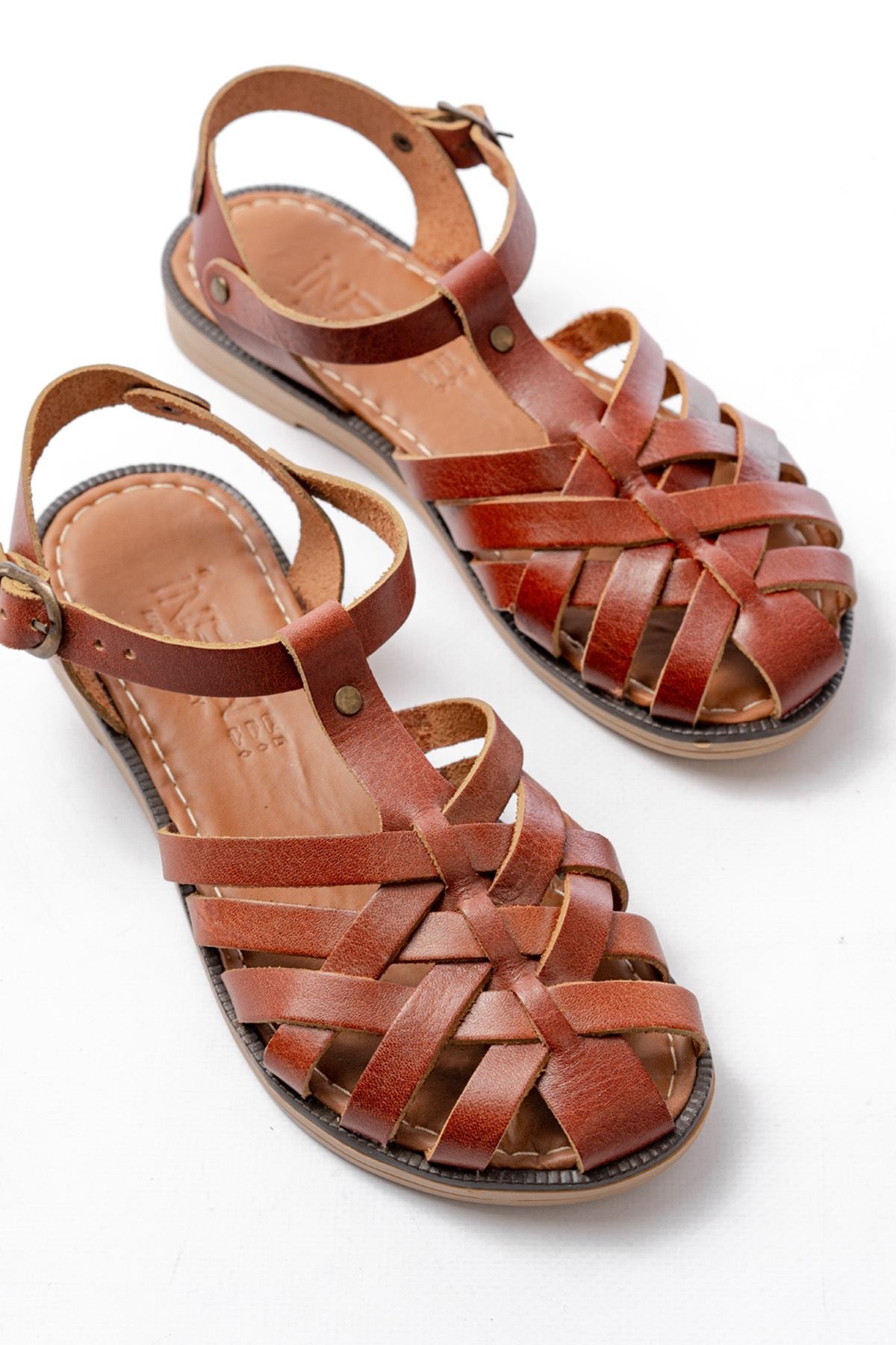 Ayakkabı Aşkı K. Kahve Ortopedik Hakiki Deri Kadın Sandalet - Ayakkabı Aşkı