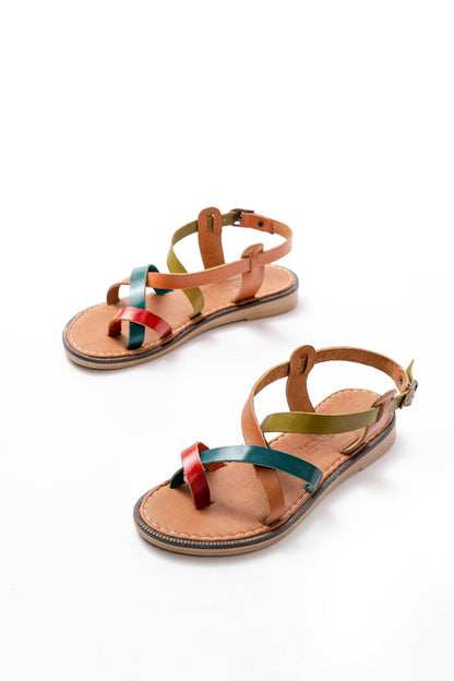 Ayakkabı Aşkı Multi Ortopedik Hakiki Deri Kadın Sandalet