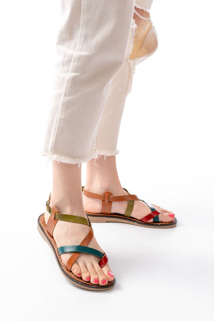 Ayakkabı Aşkı Multi Ortopedik Hakiki Deri Kadın Sandalet