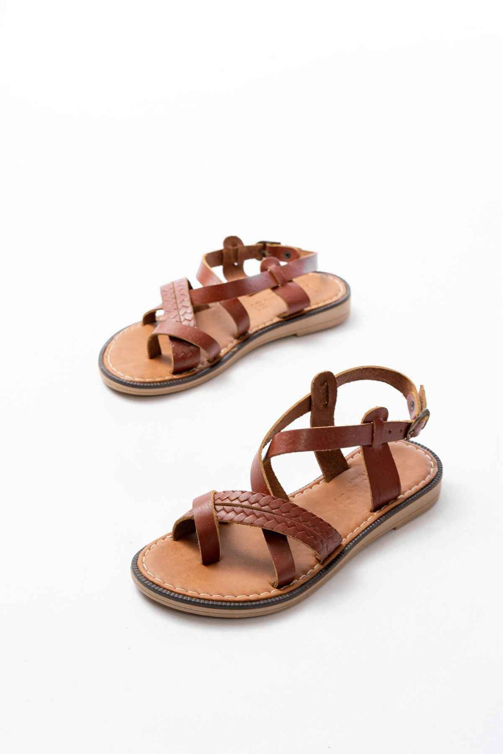 Ayakkabı Aşkı 205-09 Koyu Kahve Ortopedik Hakiki Deri Kadın Sandalet