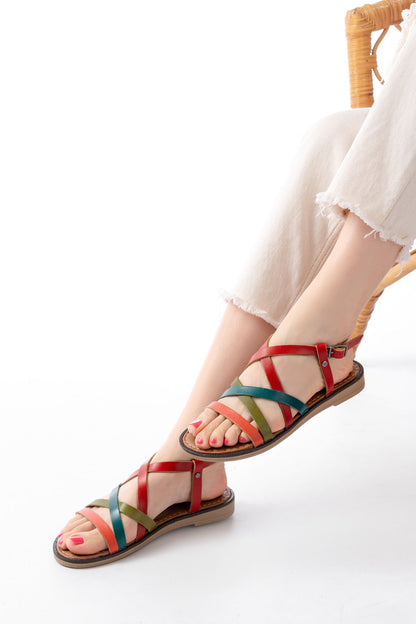 205-017 Multi Ortopedik Hakiki Deri Kadın Sandalet - Multi