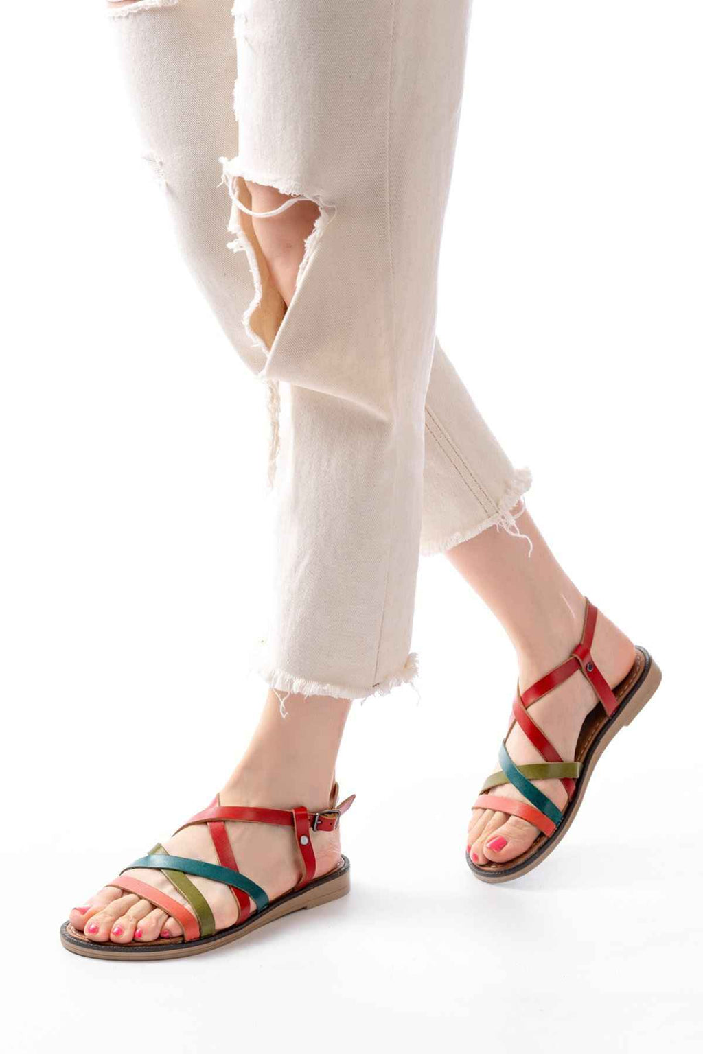 Ayakkabı Aşkı 205-017 Multi Ortopedik Hakiki Deri Kadın Sandalet