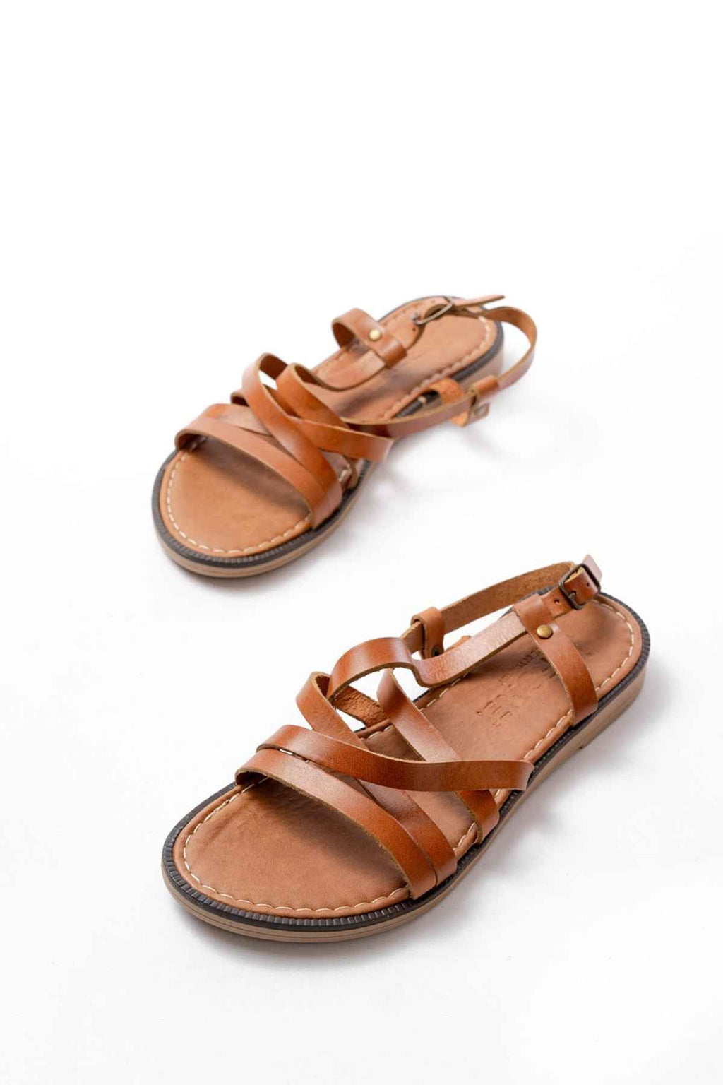 Ayakkabı Aşkı 205-017 Taba Ortopedik Hakiki Deri Kadın Sandalet