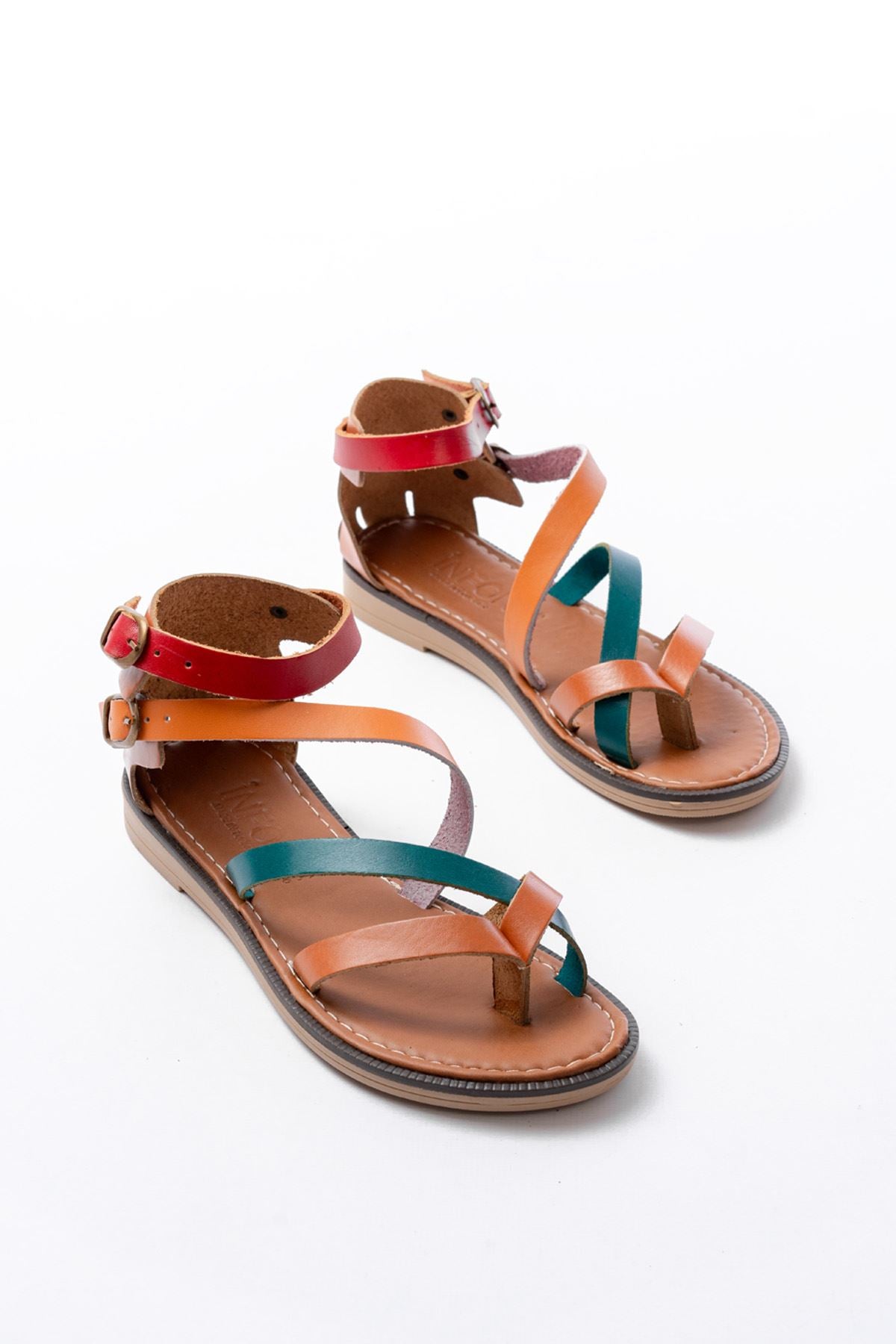 Ayakkabı Aşkı Taba Multi Bilekten Bağlamalı Parmak Arası Kadın Sandalet