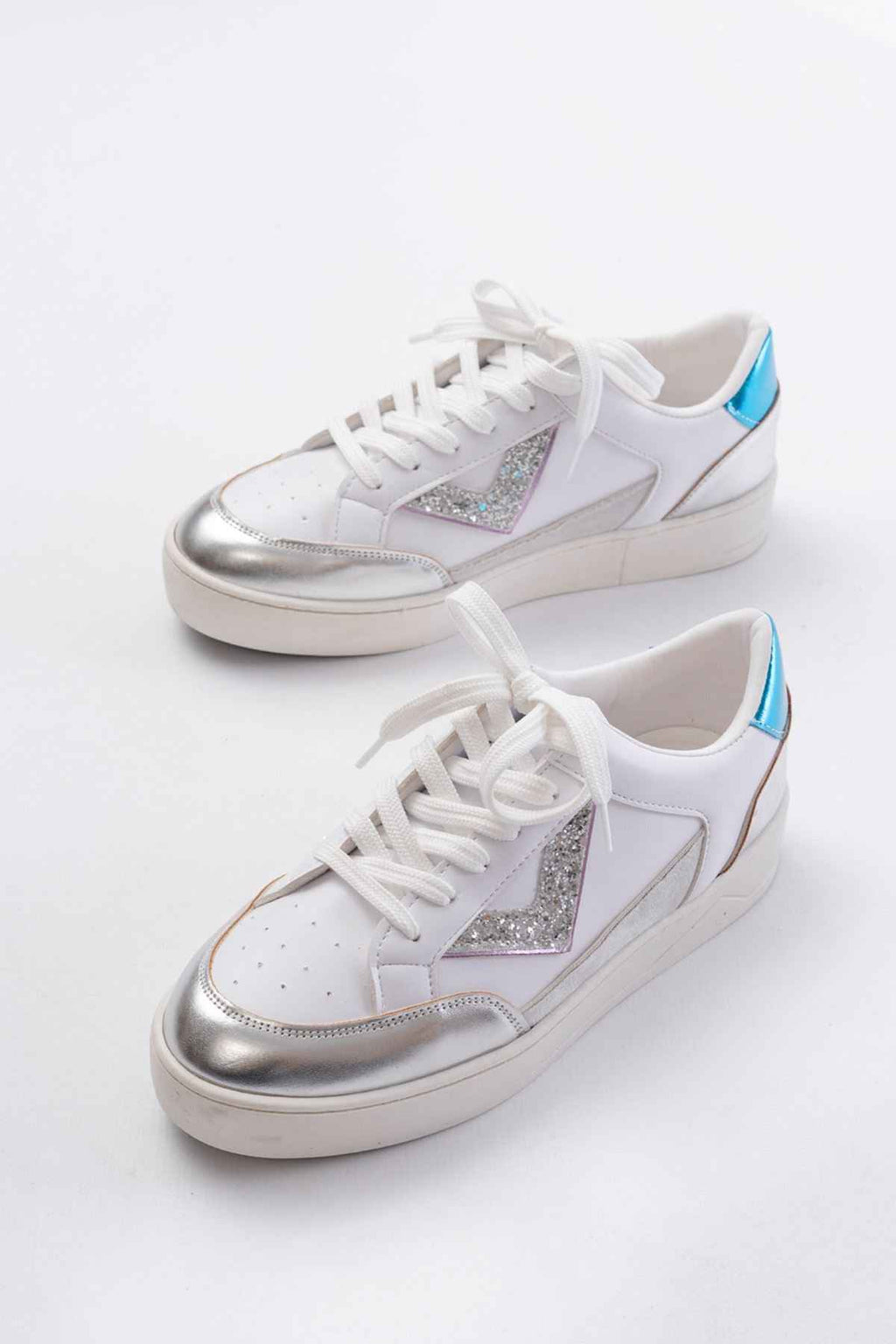 Ayakkabı Aşkı Sv-01 Beyaz Garni Bağcıklı Kadın Spor Ayakkabı