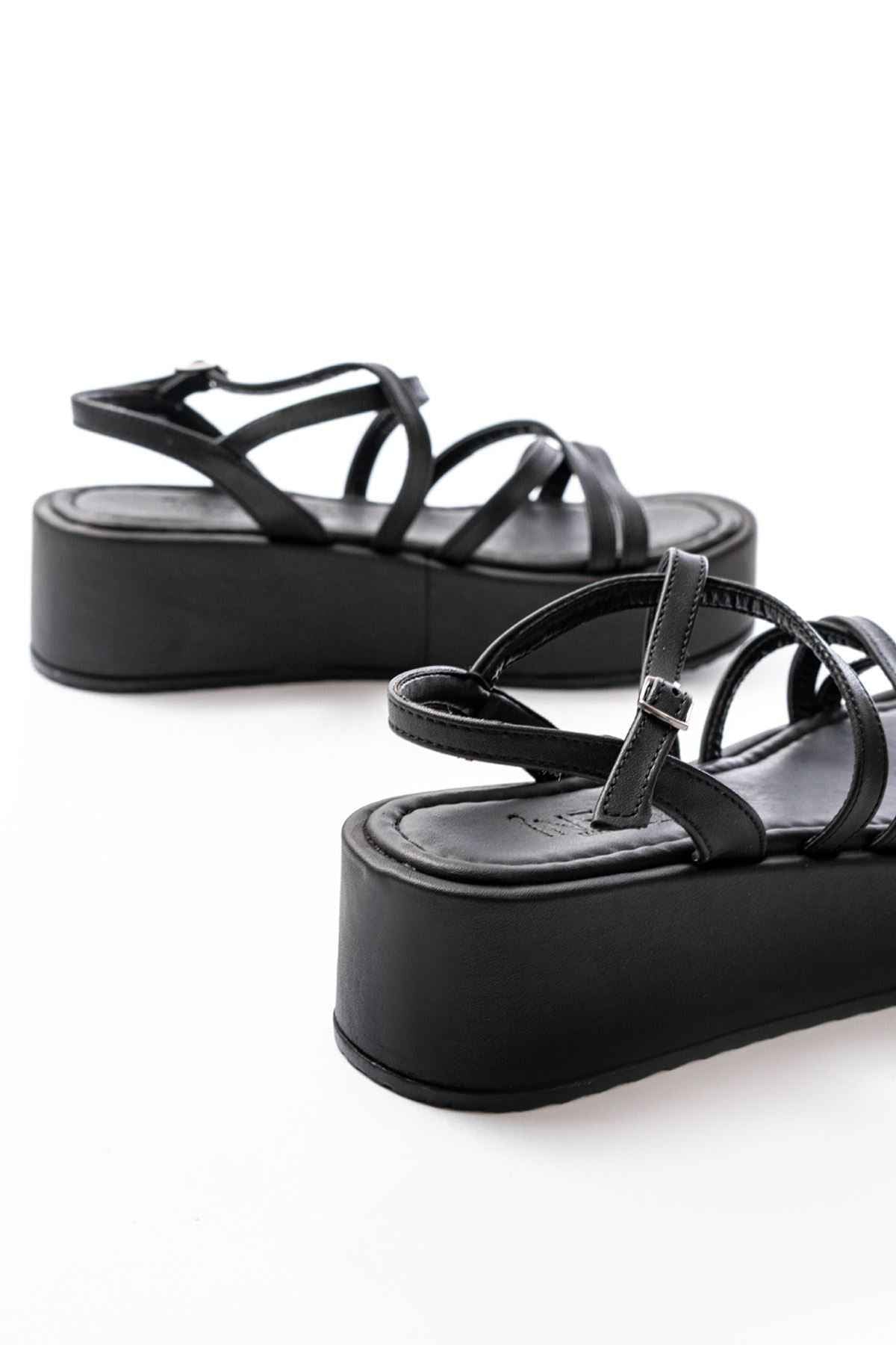 Ayakkabı Aşkı 861-1029 Siyah Dolgu Kadın Sandalet