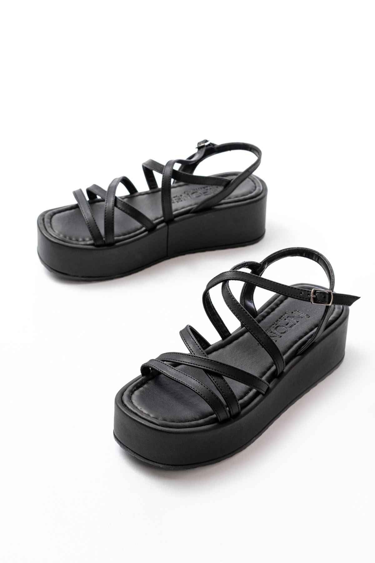 Ayakkabı Aşkı 861-1029 Siyah Dolgu Kadın Sandalet