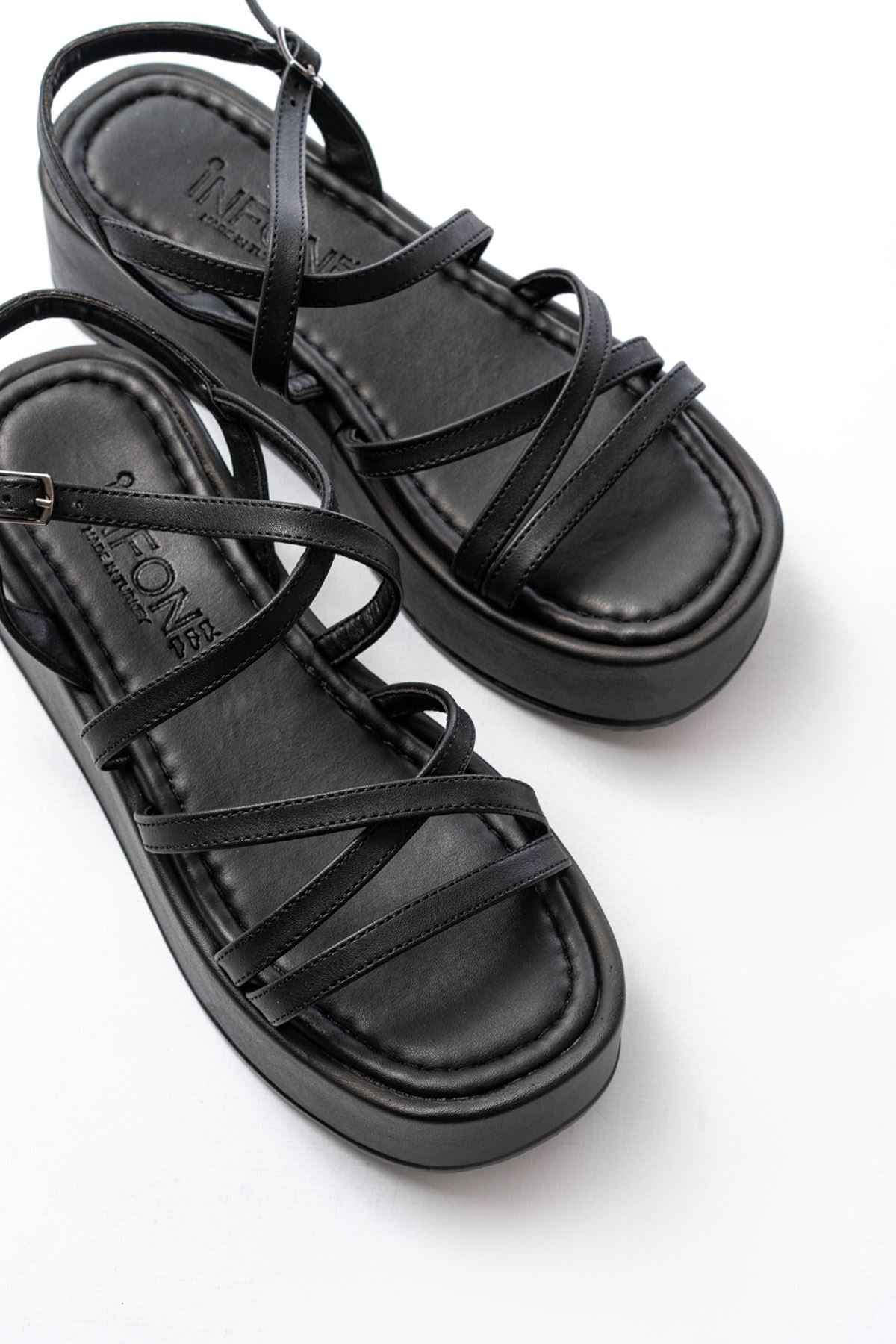 Ayakkabı Aşkı 861-1029 Siyah Dolgu Kadın Sandalet