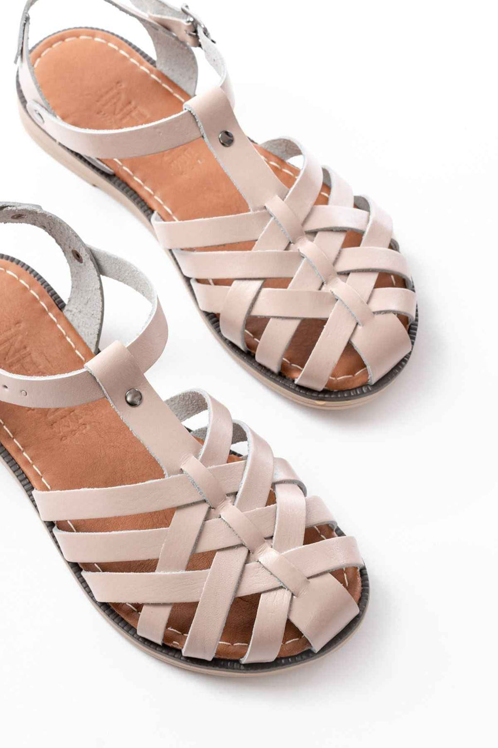 Ayakkabı Aşkı 205-02 Bej Ortopedik Hakiki Deri Kadın Sandalet