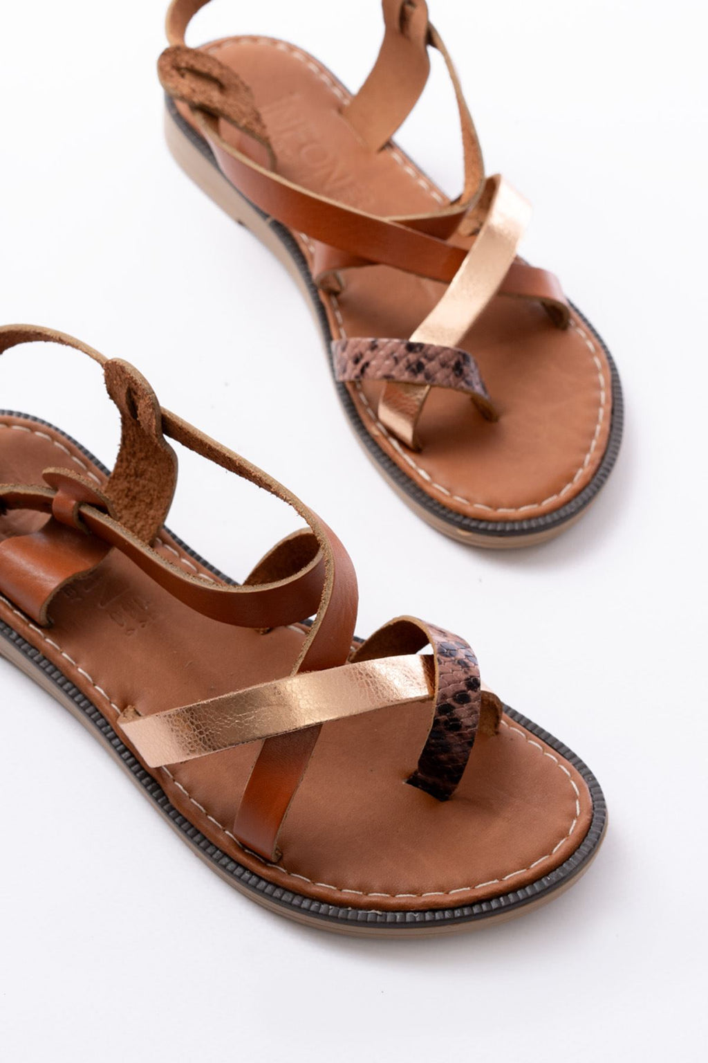 Ayakkabı Aşkı Taba Garni Ortopedik Hakiki Deri Kadın Sandalet