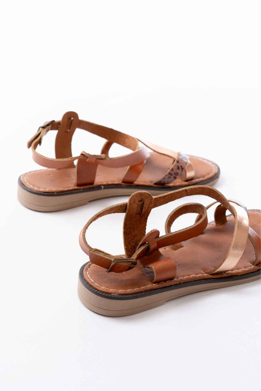 Ayakkabı Aşkı 205-08 Taba Garni  Ortopedik Hakiki Deri Kadın Sandalet