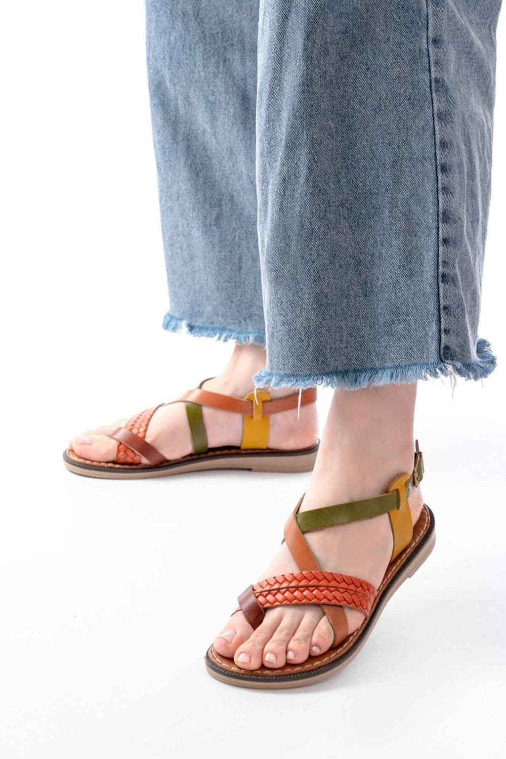 Ayakkabı Aşkı 205-09 Multi Ortopedik Hakiki Deri Kadın Sandalet