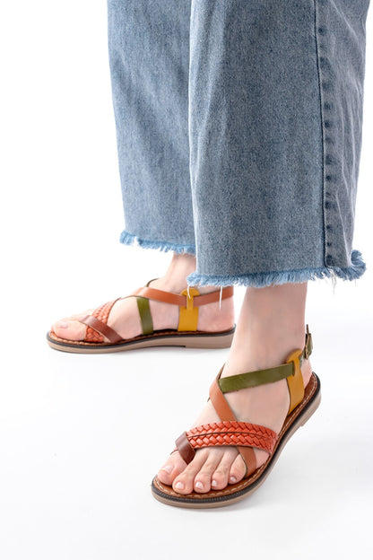 Ayakkabı Aşkı Multi Ortopedik Hakiki Deri Kadın Sandalet