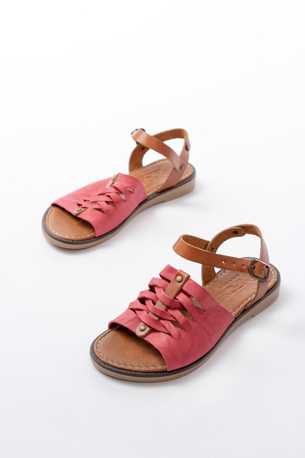 Ayakkabı Aşkı Fuşya Ortopedik Hakiki Deri Kadın Sandalet - Ayakkabı Aşkı