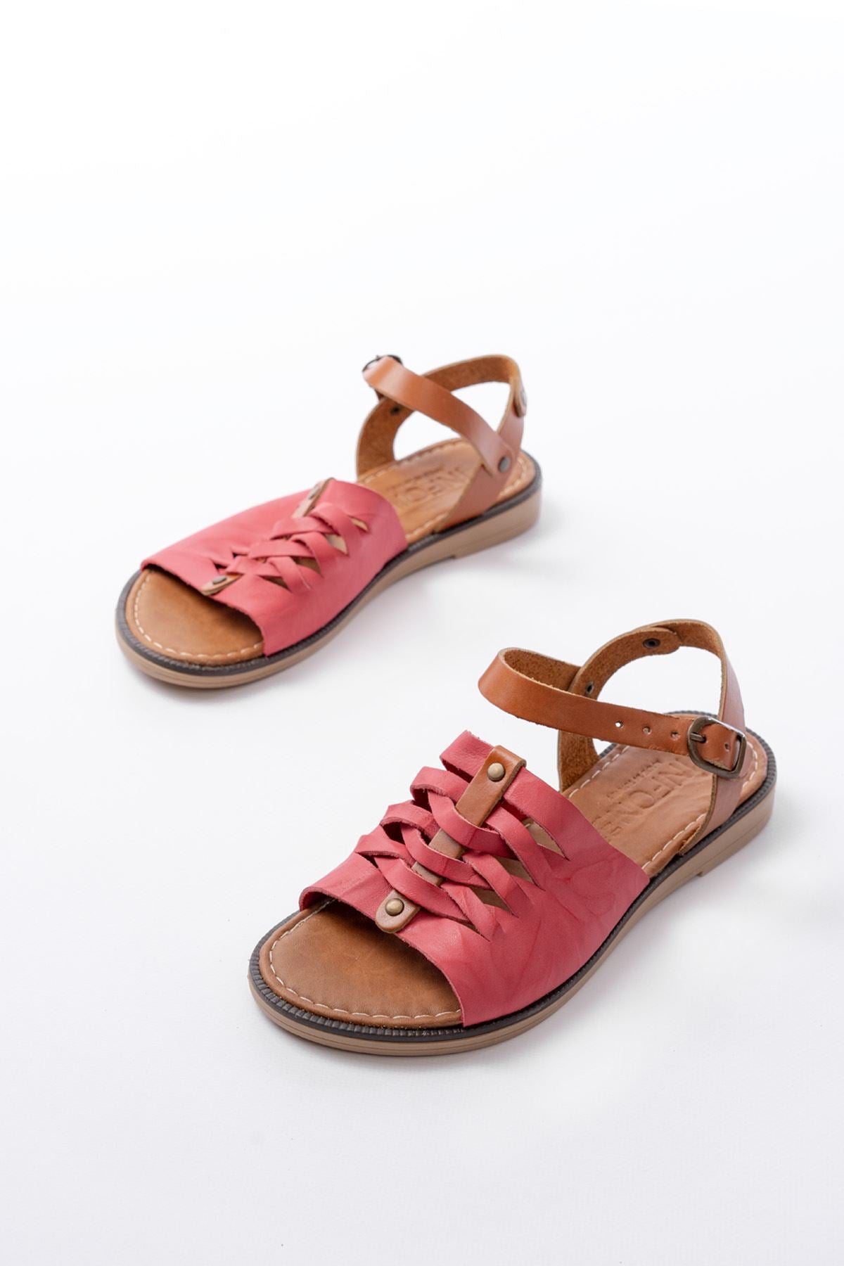 Ayakkabı Aşkı Fuşya Ortopedik Hakiki Deri Kadın Sandalet - Ayakkabı Aşkı