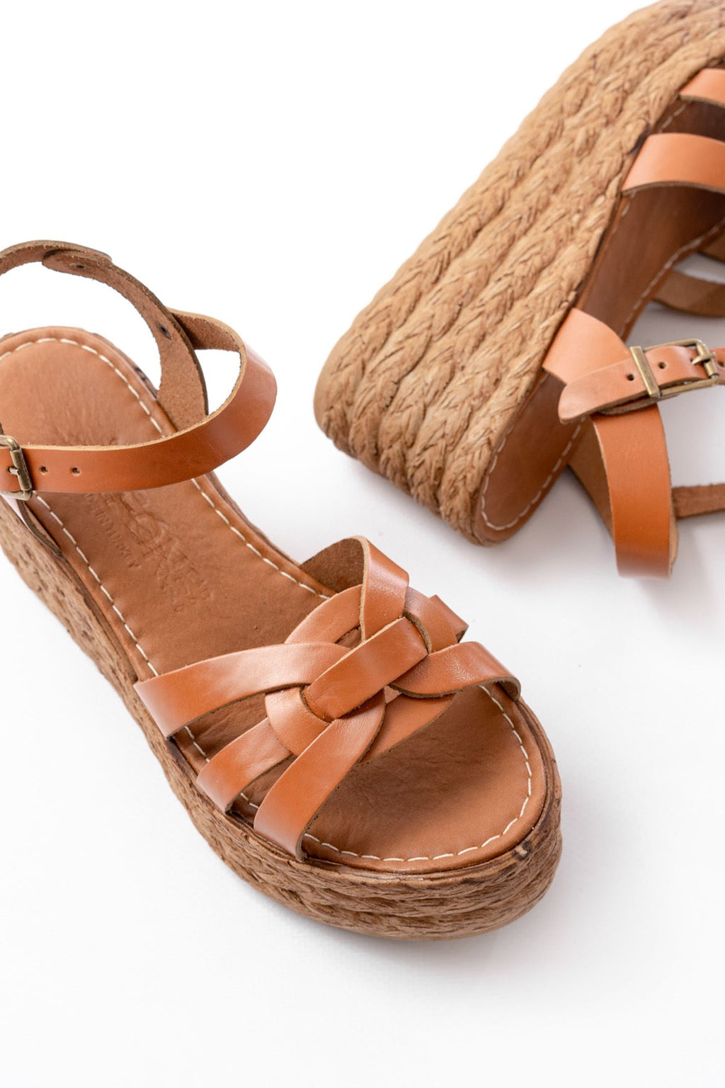 Ayakkabı Aşkı Taba Ortopedik Hakiki Deri Dolgu Kadın Sandalet