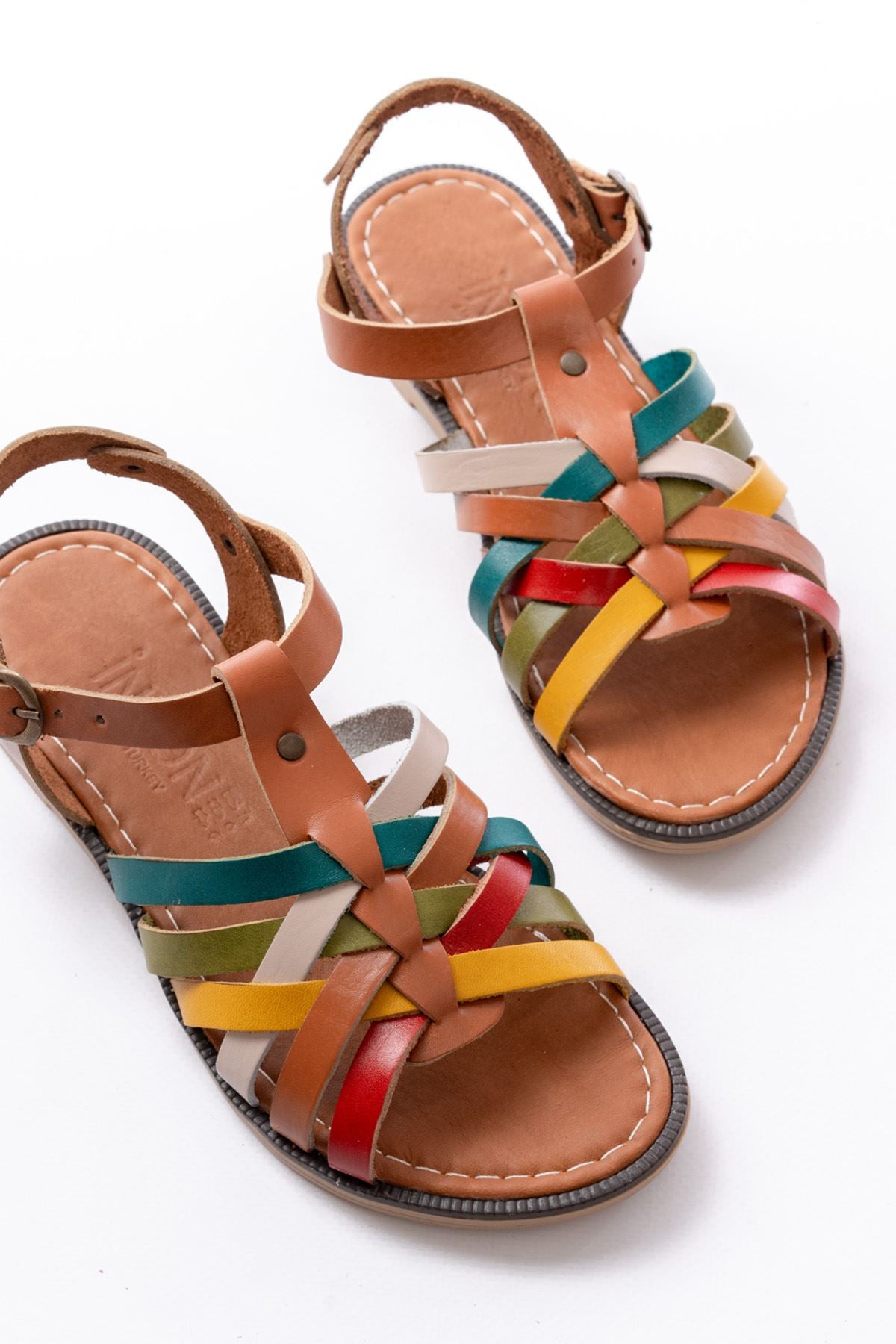 Ayakkabı Aşkı Multi Hakiki Deri Ortopedik Taban Kadın Sandalet