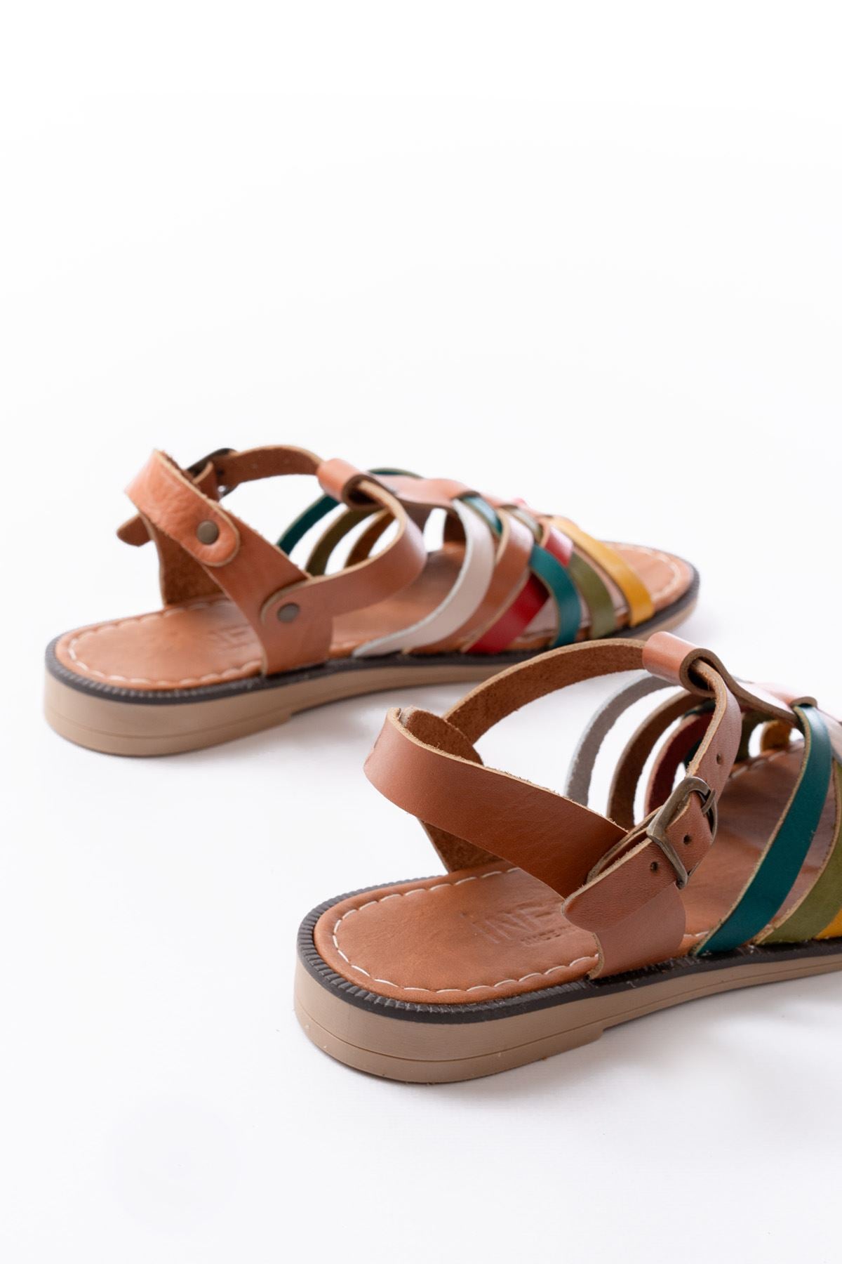 Ayakkabı Aşkı Multi Hakiki Deri Ortopedik Taban Kadın Sandalet - Ayakkabı Aşkı