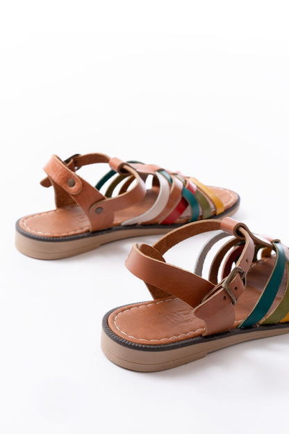 Ayakkabı Aşkı Multi Hakiki Deri Ortopedik Taban Kadın Sandalet
