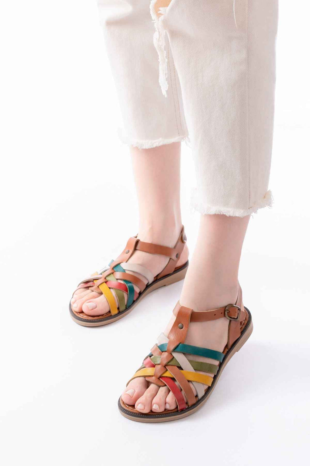 Ayakkabı Aşkı 205-208 Multi Hakiki Deri Ortopedik Taban Kadın Sandalet