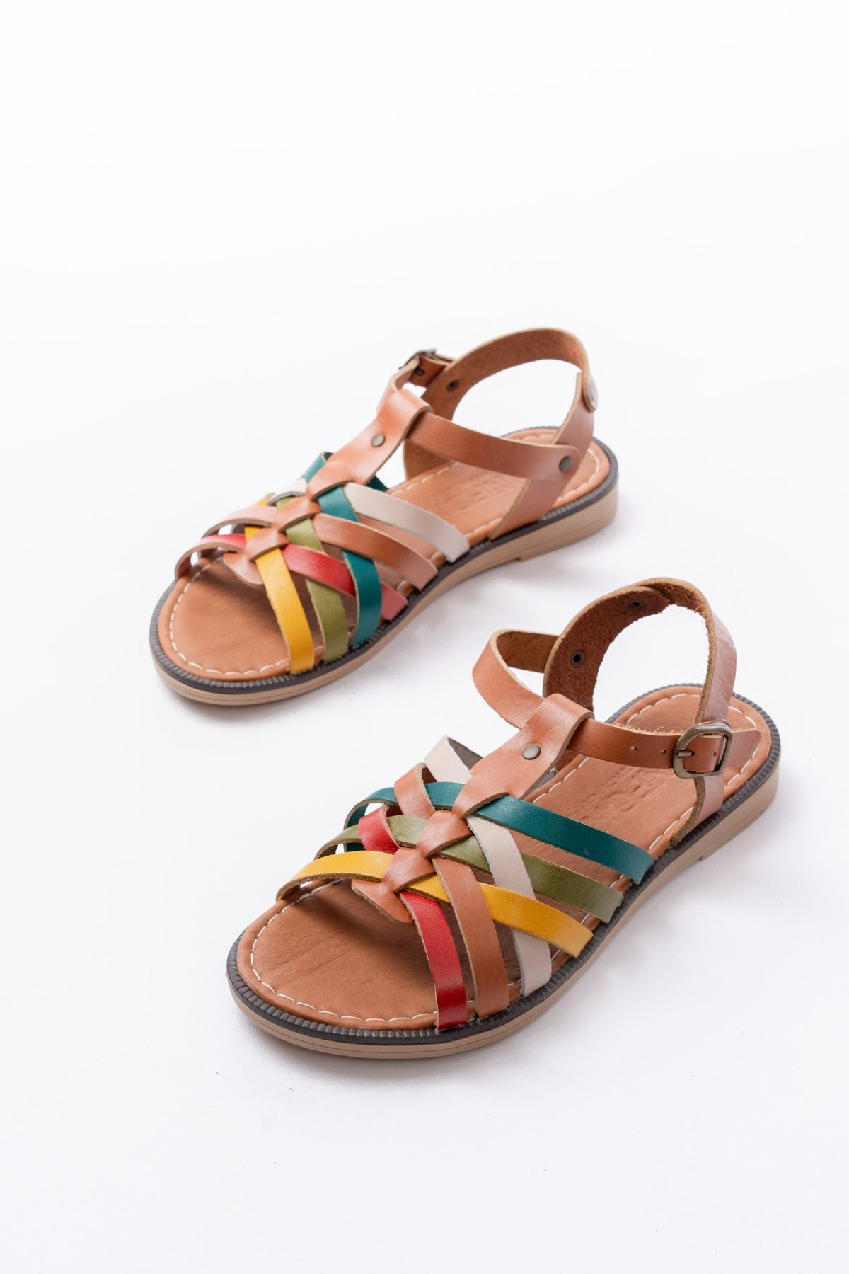 Ayakkabı Aşkı Multi Hakiki Deri Ortopedik Taban Kadın Sandalet - Ayakkabı Aşkı