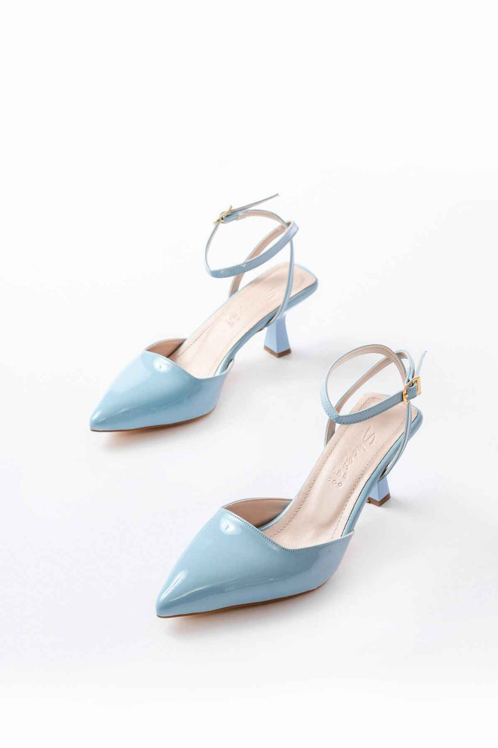Ayakkabı Aşkı St-004 Bebe Mavi Rugan Günlük 7 Cm Topuklu Bayan Ayakkabı