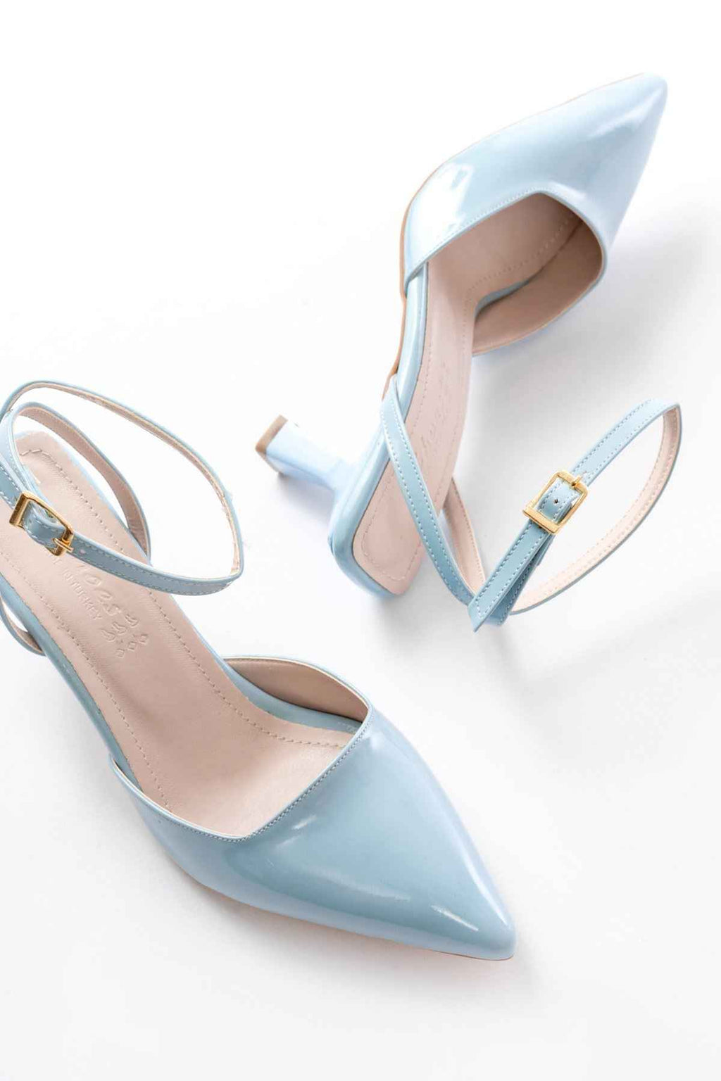 Ayakkabı Aşkı St-004 Bebe Mavi Rugan Günlük 7 Cm Topuklu Bayan Ayakkabı