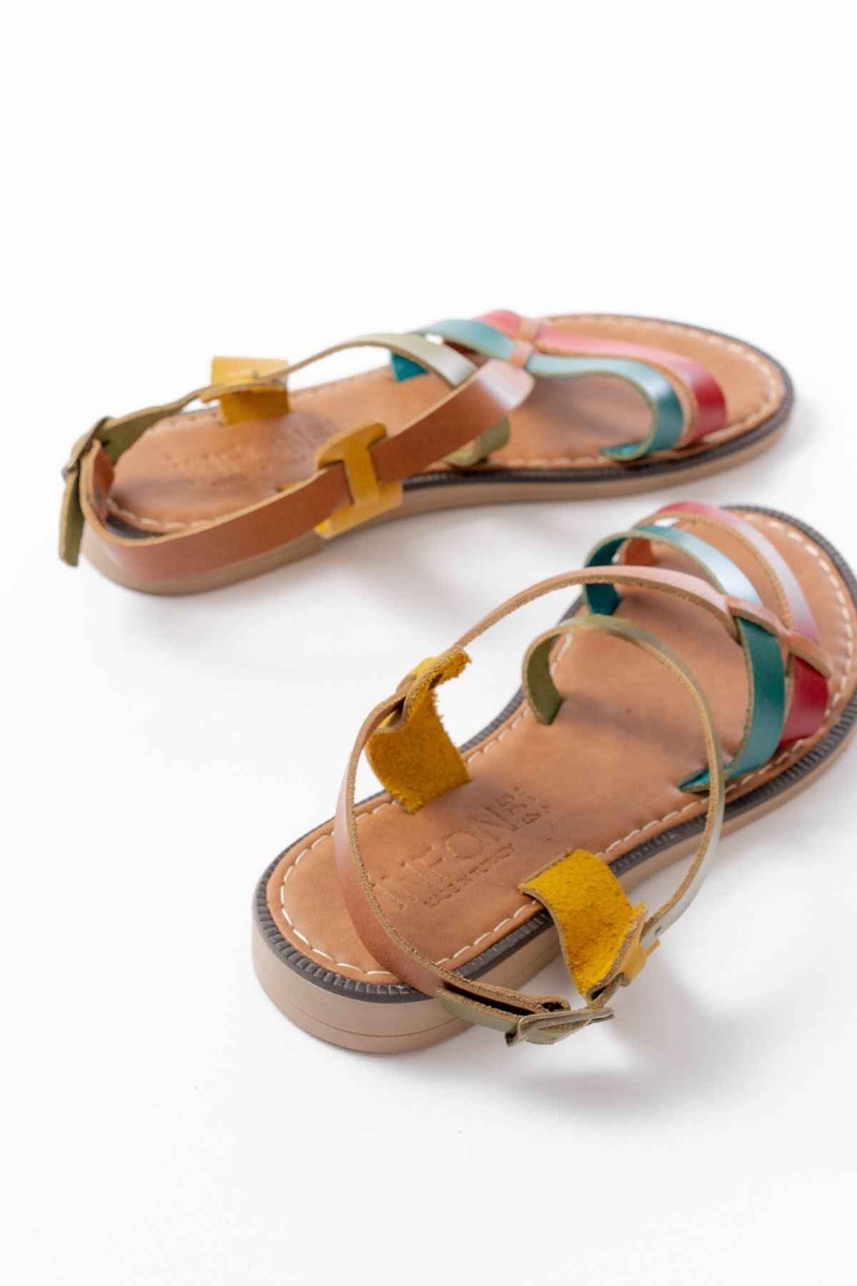 Ayakkabı Aşkı 205-05 Multi Ortopedik Hakiki Deri Kadın Sandalet