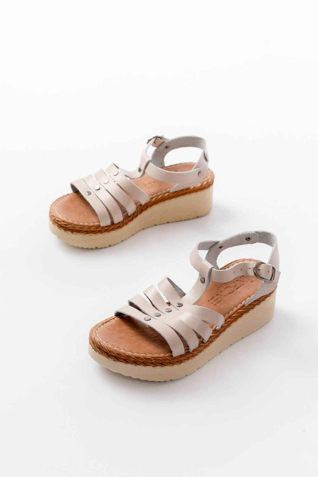 Ayakkabı Aşkı 730-142 Bej Hakiki Deri Ortopedik Taban Kadın Sandalet