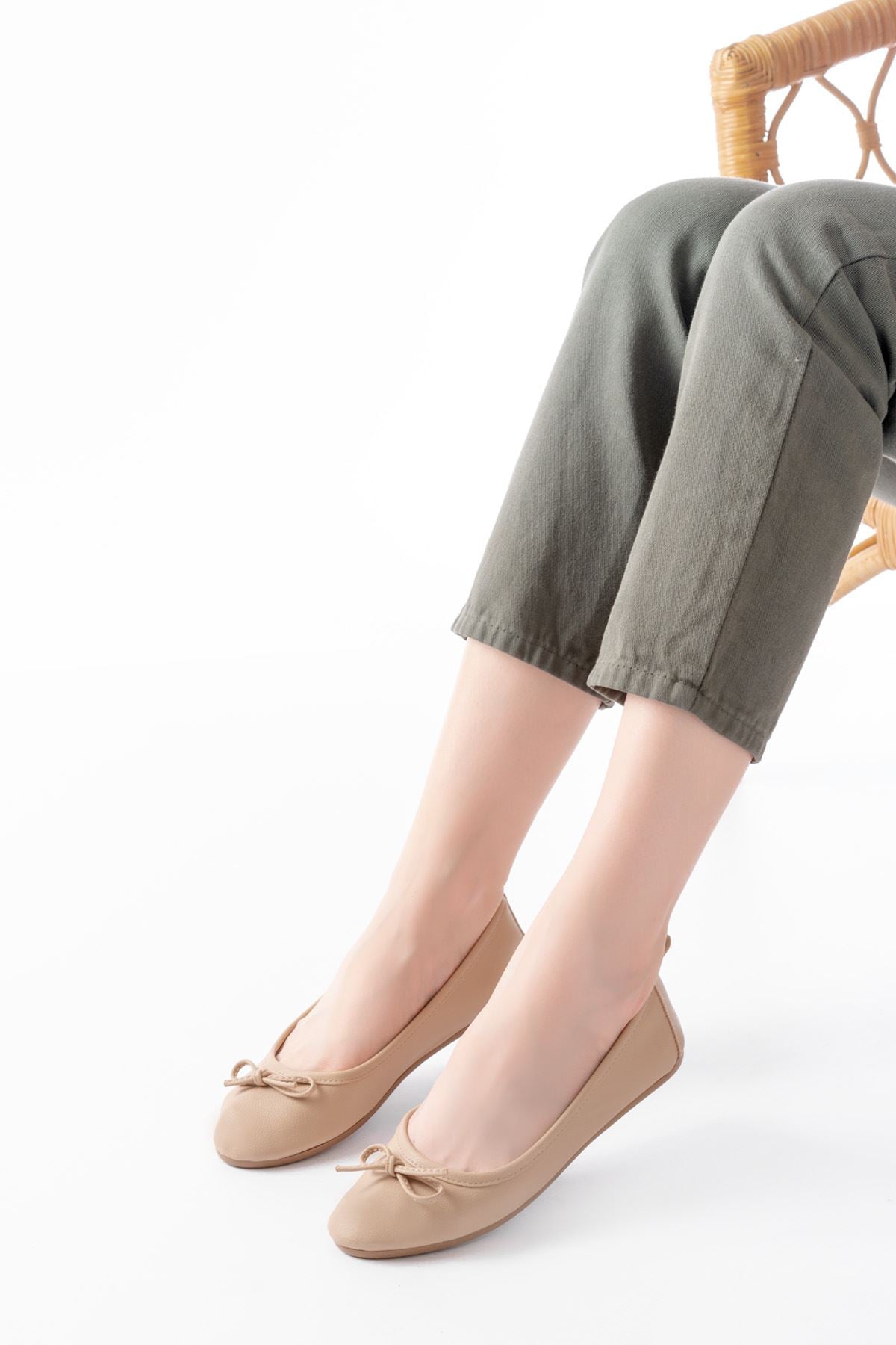 Ayakkabı Aşkı 6101 Nut Günlük Fiyonklu Kadın Babet