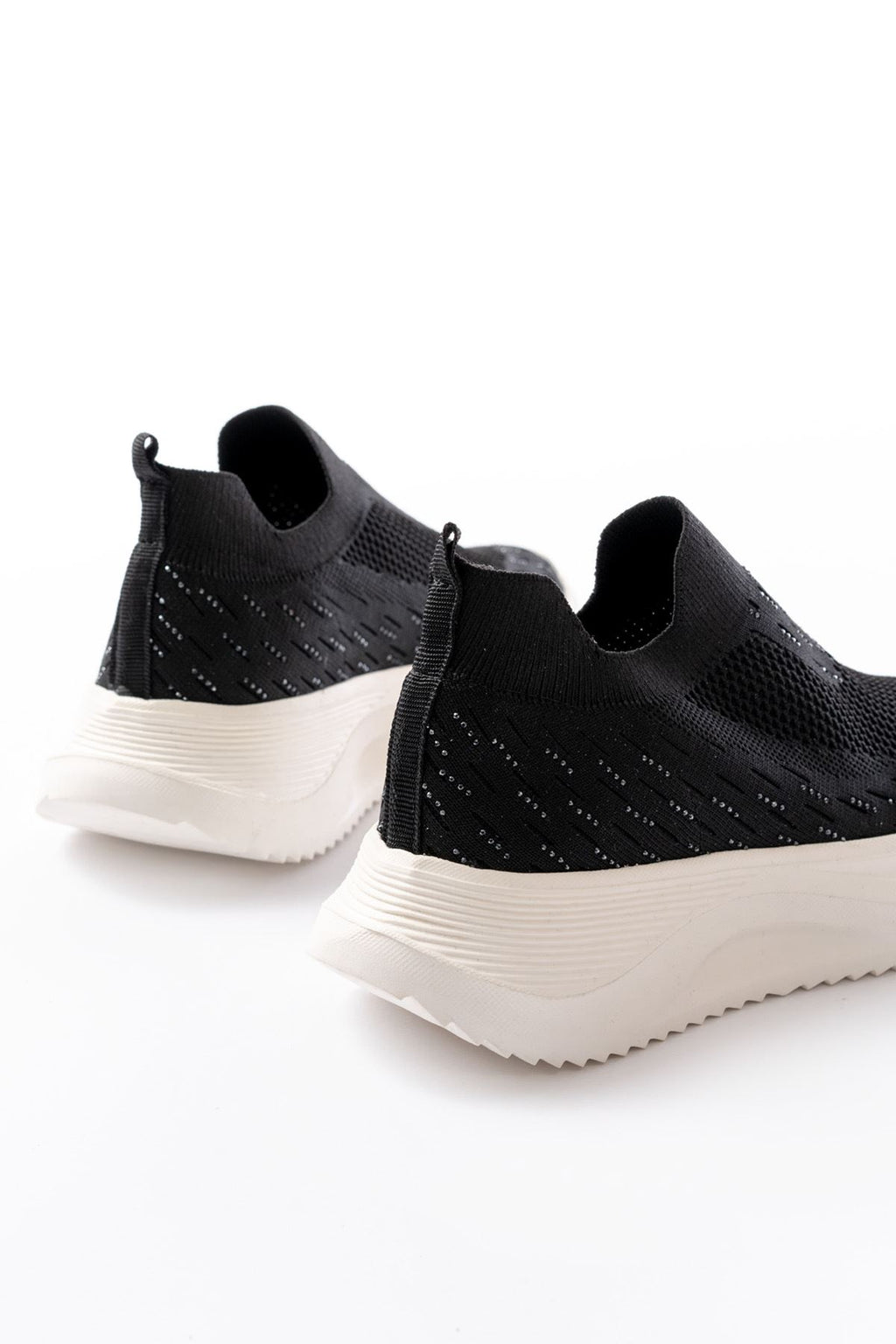 Ayakkabı Aşkı Siyah Fileli Beyaz Faillant Taban Taş Aksesuarlı Günlük Spor Ayakkab