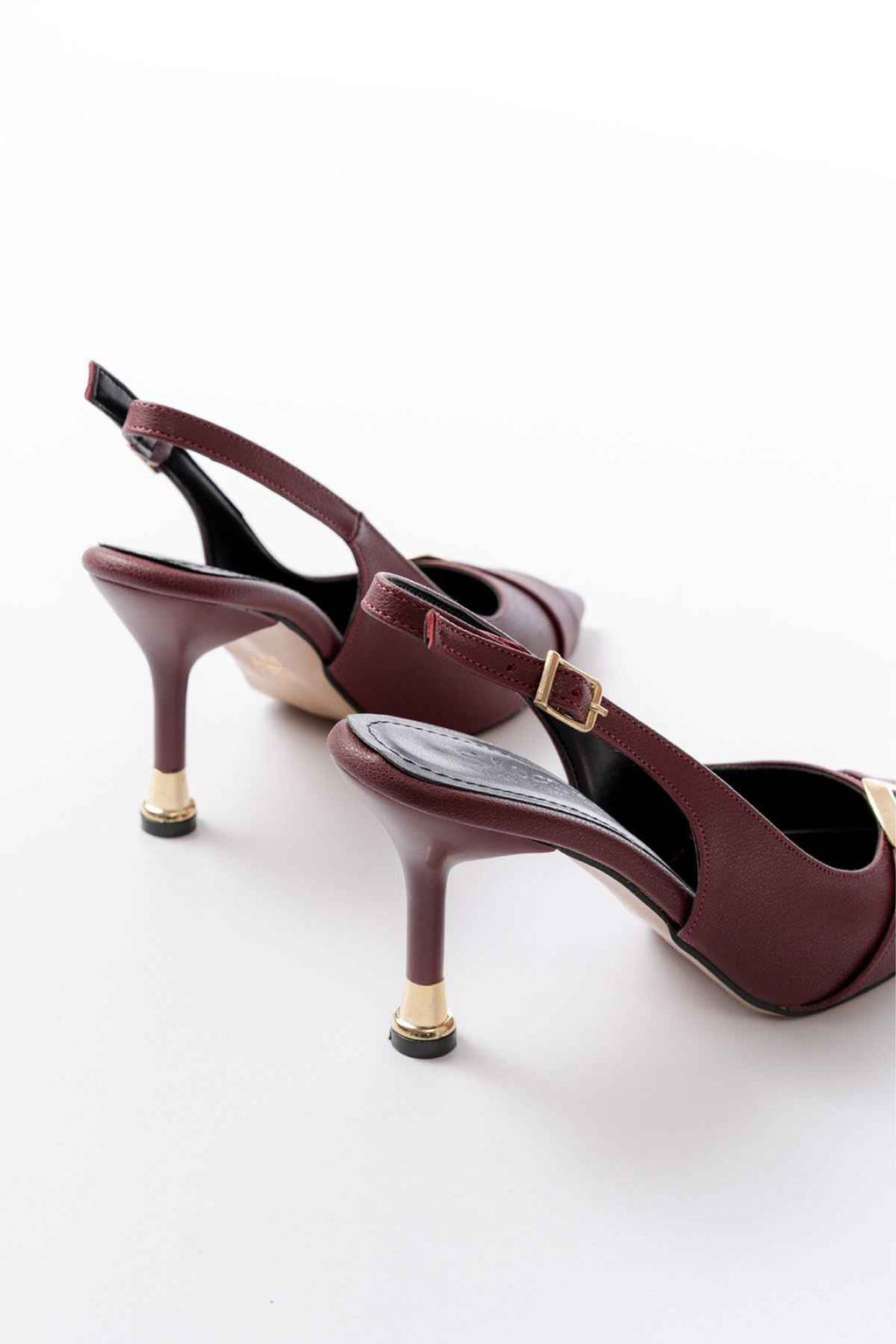 Ayakkabı Aşkı Inf-1151 Bordo Günlük Arkası Açık Topuklu Bayan Ayakkabı