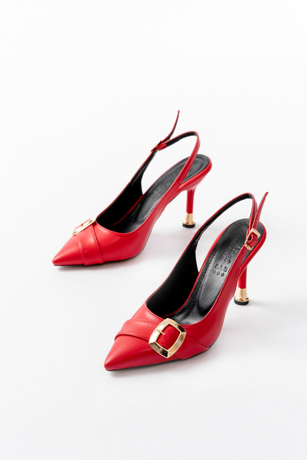 Ayakkabı Aşkı İNF-1151 Kırmızı Günlük Arkası Açık Topuklu Bayan Ayakkabı - Ayakkabı Aşkı