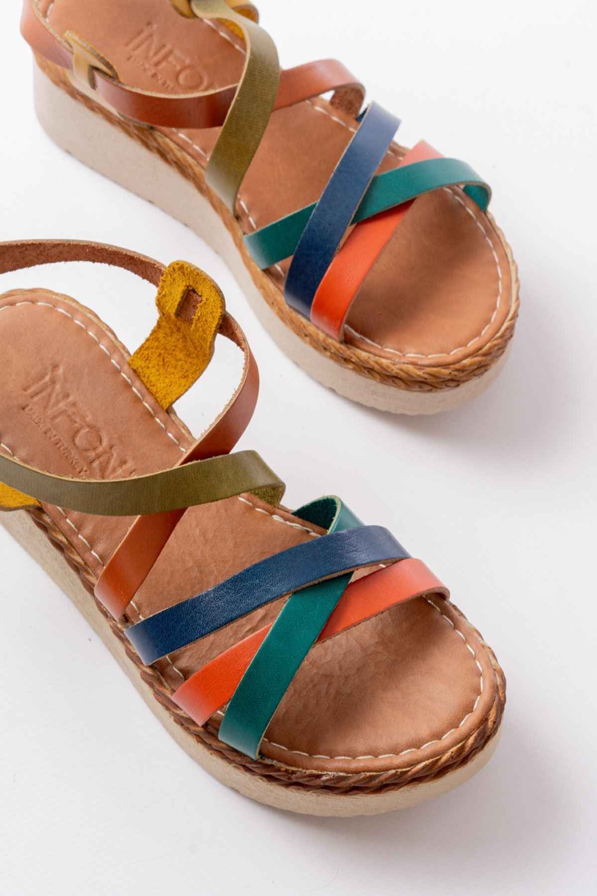 Ayakkabı Aşkı 730-153 Multi Ortopedik Hakiki Deri Dolgu Kadın Sandalet