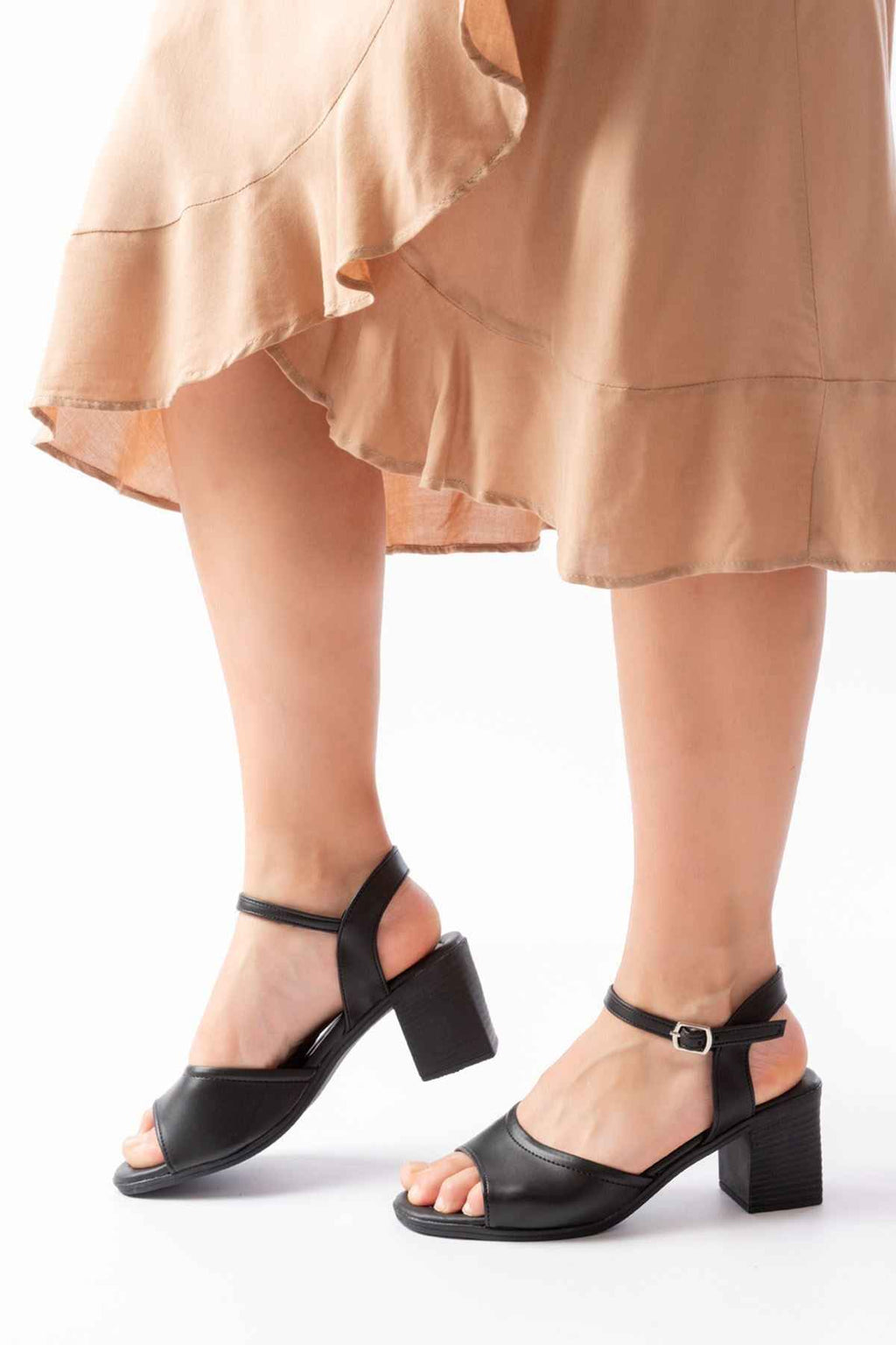 Ayakkabı Aşkı K-13 Siyah Günlük  Topuklu Kadın Sandalet