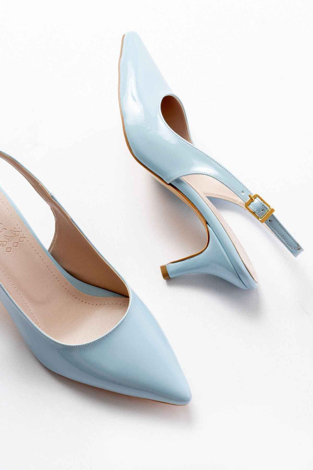 Ayakkabı Aşkı St-1152 Bebe Mavi Rugan Günlük 7 Cm Topuklu Kadın Ayakkabı