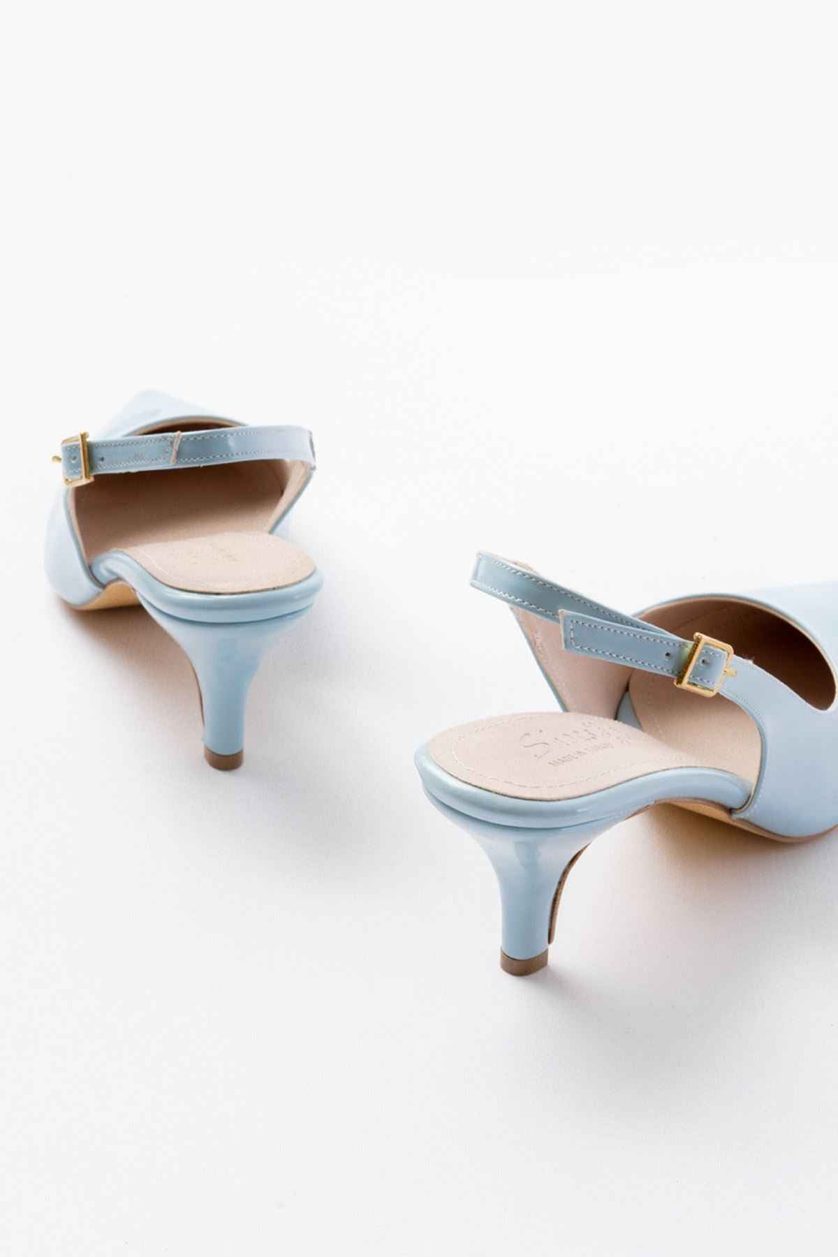 Ayakkabı Aşkı St-1152 Bebe Mavi Rugan Günlük 7 Cm Topuklu Kadın Ayakkabı