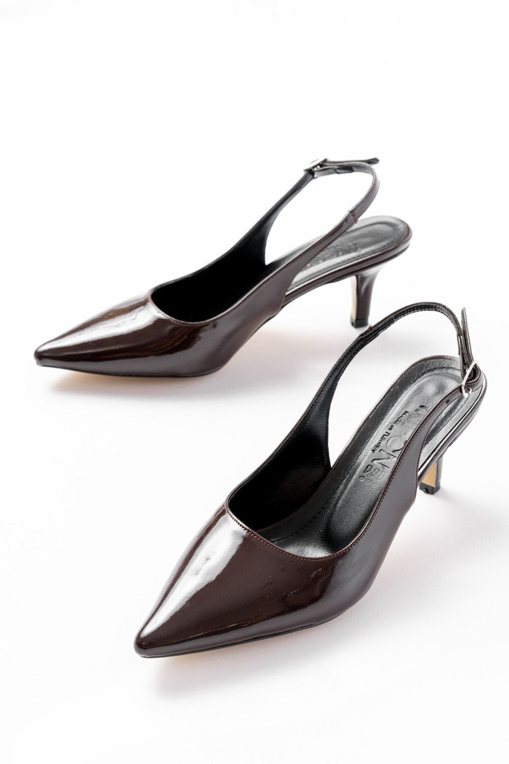 Ayakkabı Aşkı Kahve Rugan Günlük 7 cm Topuklu Kadın Ayakkabı - Ayakkabı Aşkı