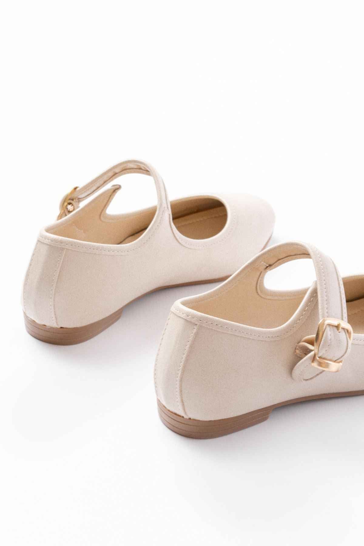 Ayakkabı Aşkı 2606 Bej Baretli Günlük Bayan Ayakkabı