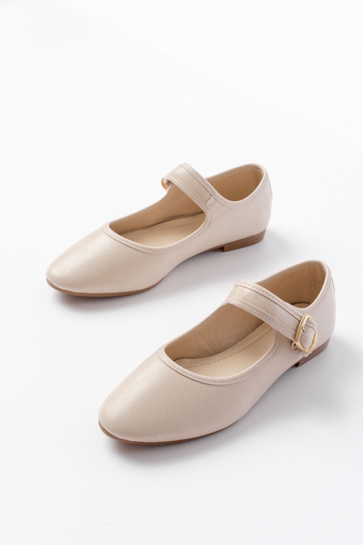 Ayakkabı Aşkı 2606 Bej Baretli Günlük Bayan Ayakkabı