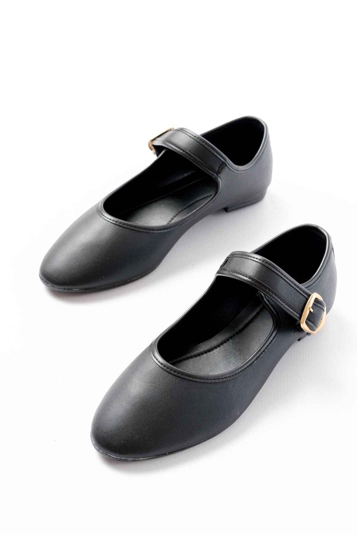 Ayakkabı Aşkı 2606 Siyah Baretli Günlük Bayan Ayakkabı